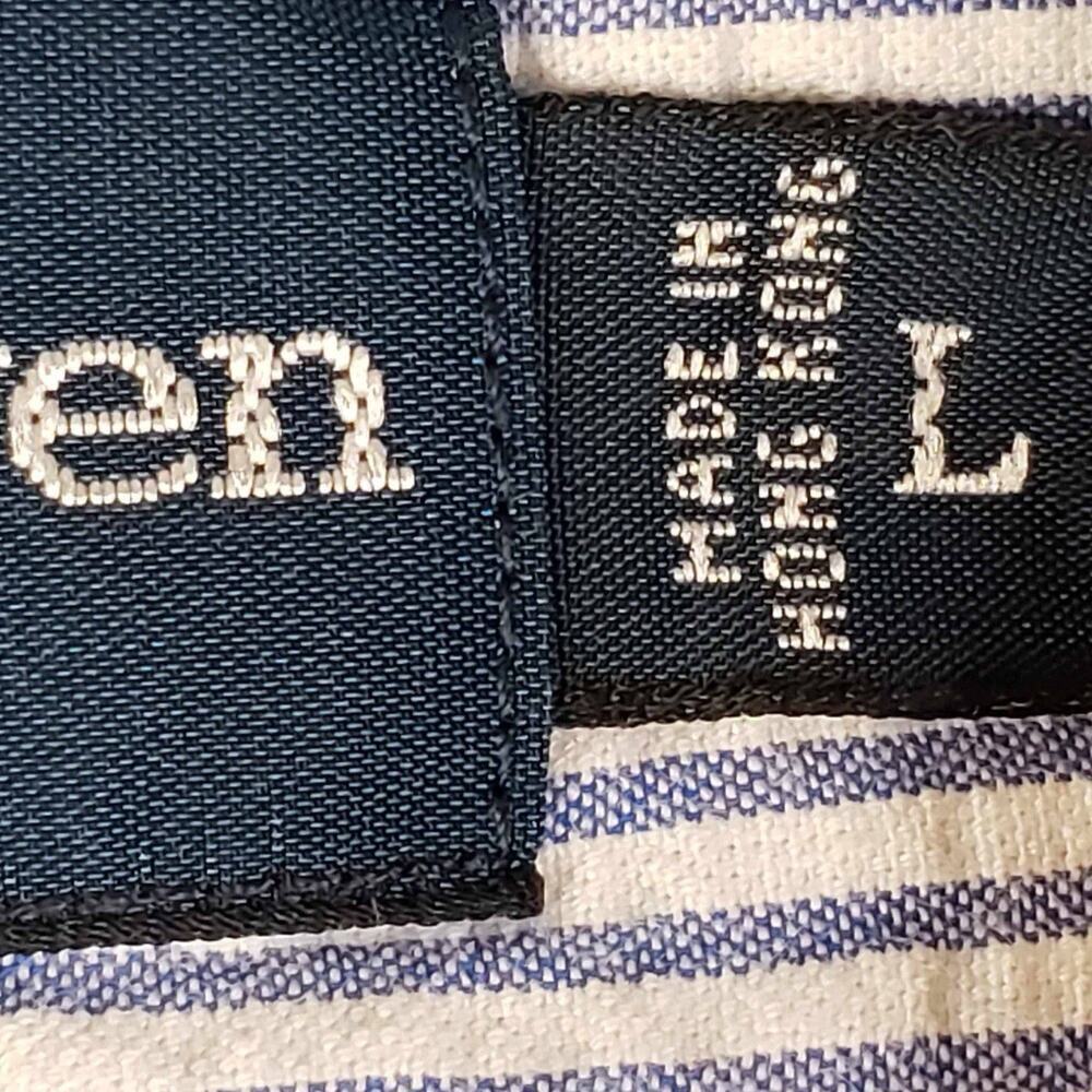 Polo Ralph Lauren Shirt Mens Size Large Blue Striped Seersucker SS Button Down - Picture 8 of 9